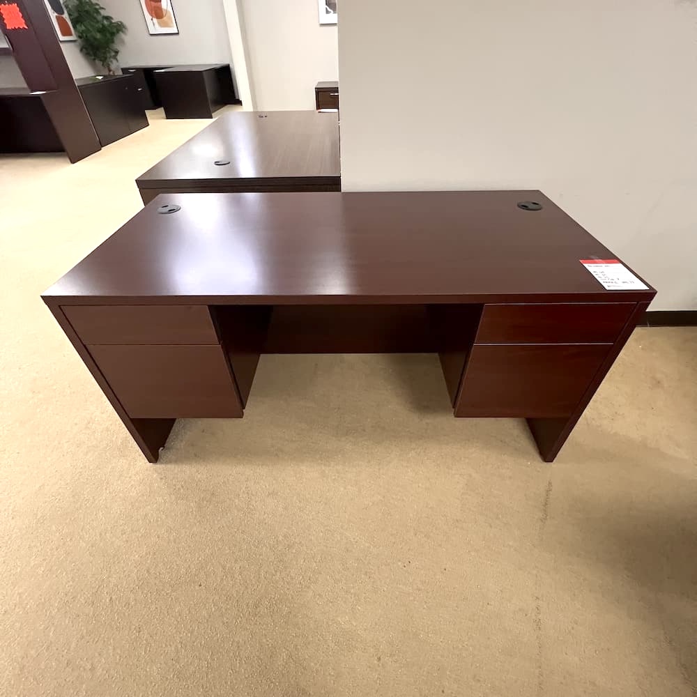 mahogany desk global laminate with two hanging box/files