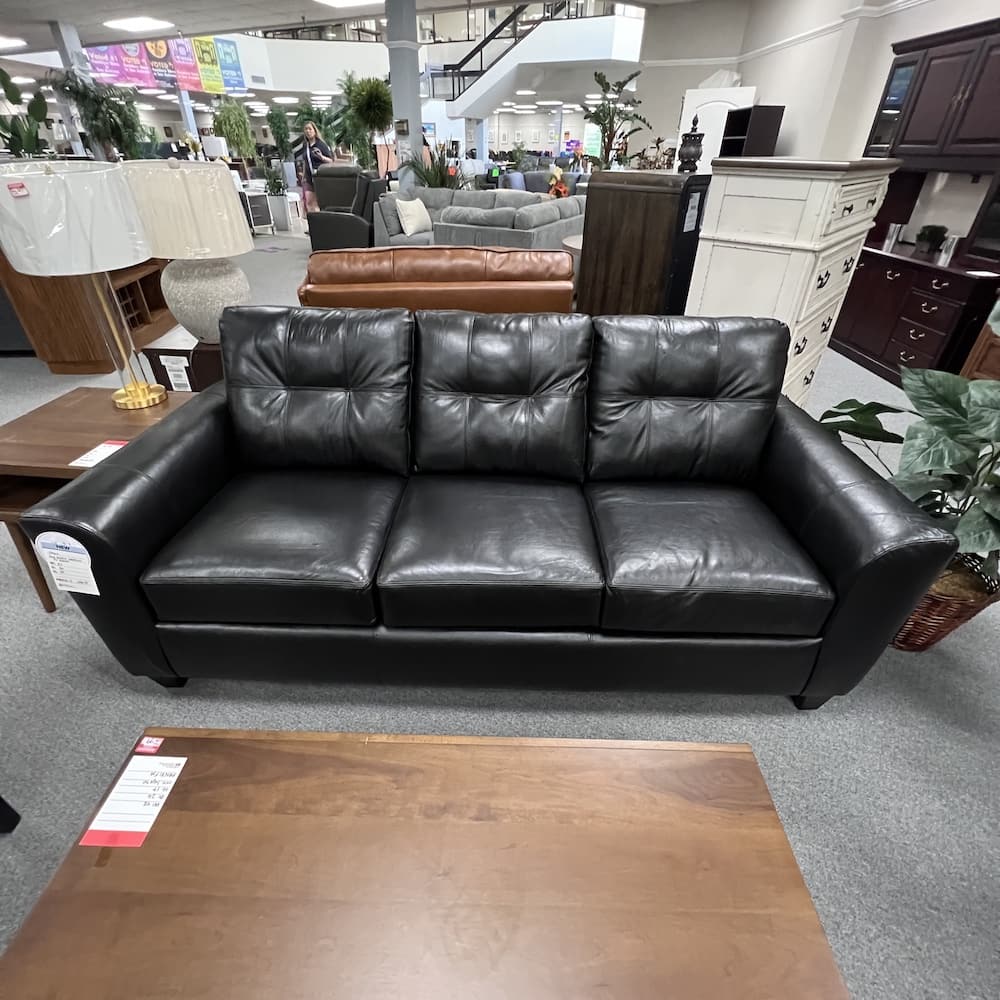 black leather onyx sofa couch, new, home furniture, furnishings