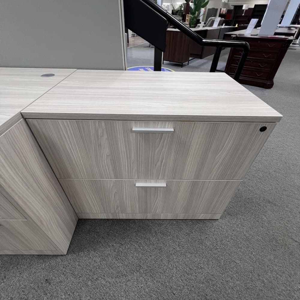 Harbor Elm grey laminate 2 drawer lateral, new, office furniture, Rayne collection