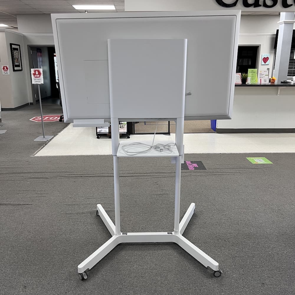 white Samsung 55 interactive display with stylus, flip, used office supplies accessories, furniture