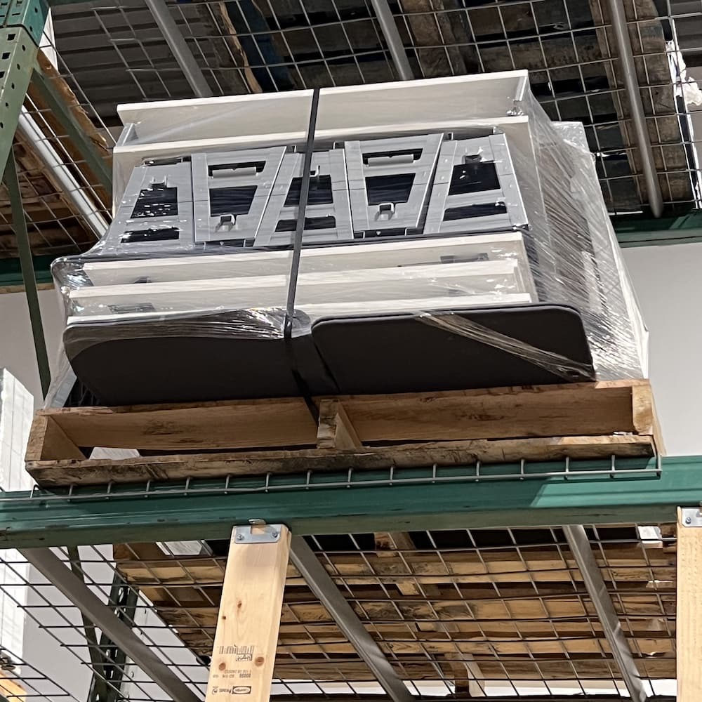 palletized steelcase Bivi benching system