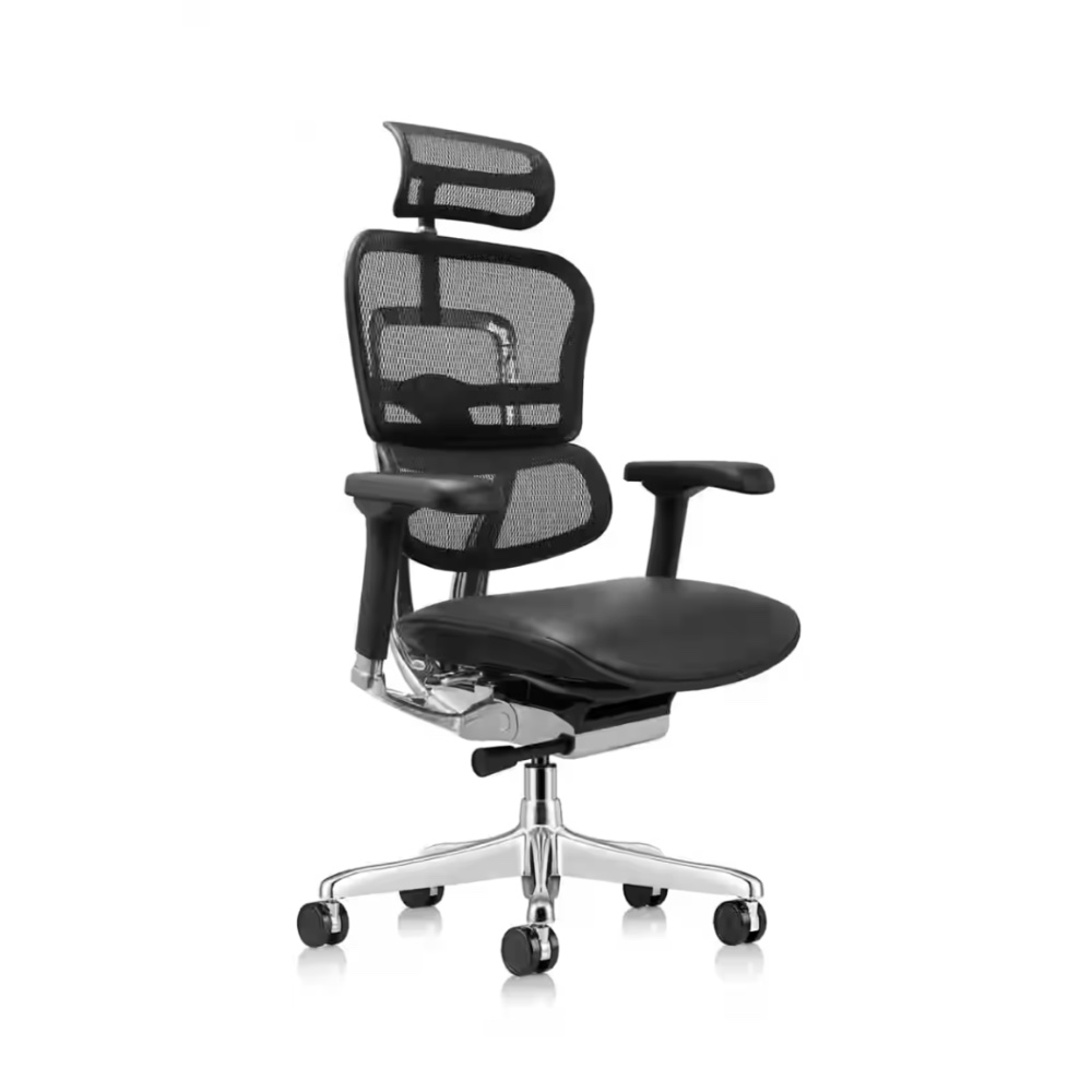 ME4ERG-GEN2, ergohuman, eurotech black, mesh back, leather seat task chair, office furniture, office chair, new, San Antonio Texas