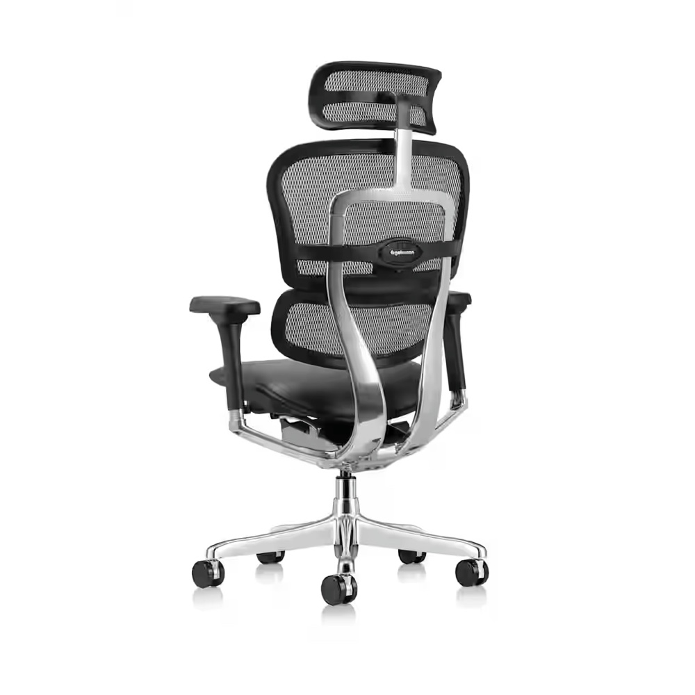 ME4ERG-GEN2, ergohuman, eurotech black, mesh back, leather seat task chair, office furniture, office chair, new, San Antonio Texas