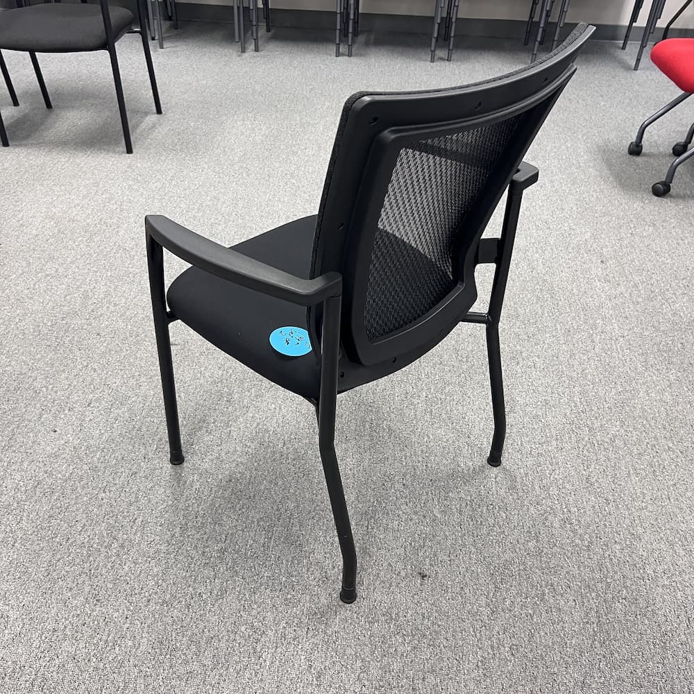 black mesh back guest chair, stacking ,used office furniture