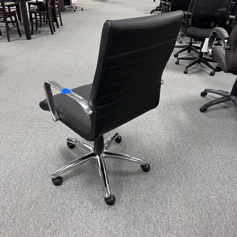 black vinyl and chrome conference chair, open box, office furniture, office chair 11730B