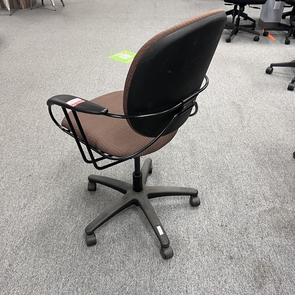 brown upholstered high back uno conference chair, steelcase used office furniture