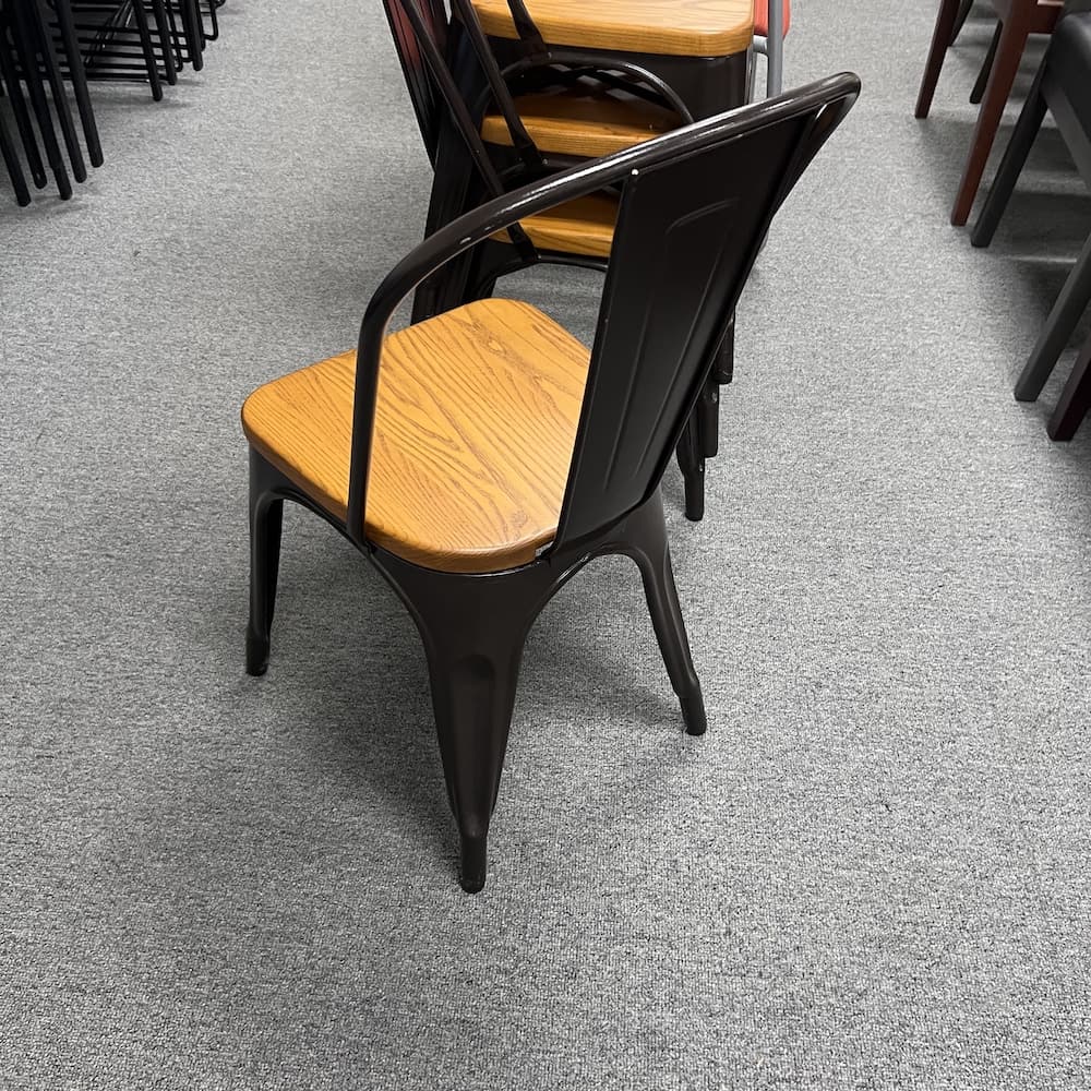 brown metal and wood bistro chair, used furniture, restaurant, office
