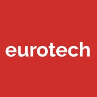 eurotech logo, red bkg