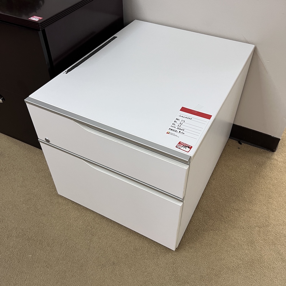 white lacasse box file storage drawer lateral, used office furniture, laminate