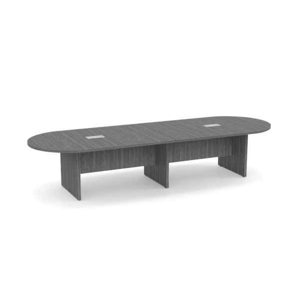 Newport grey new conference table, racetrack shape, 12 ft