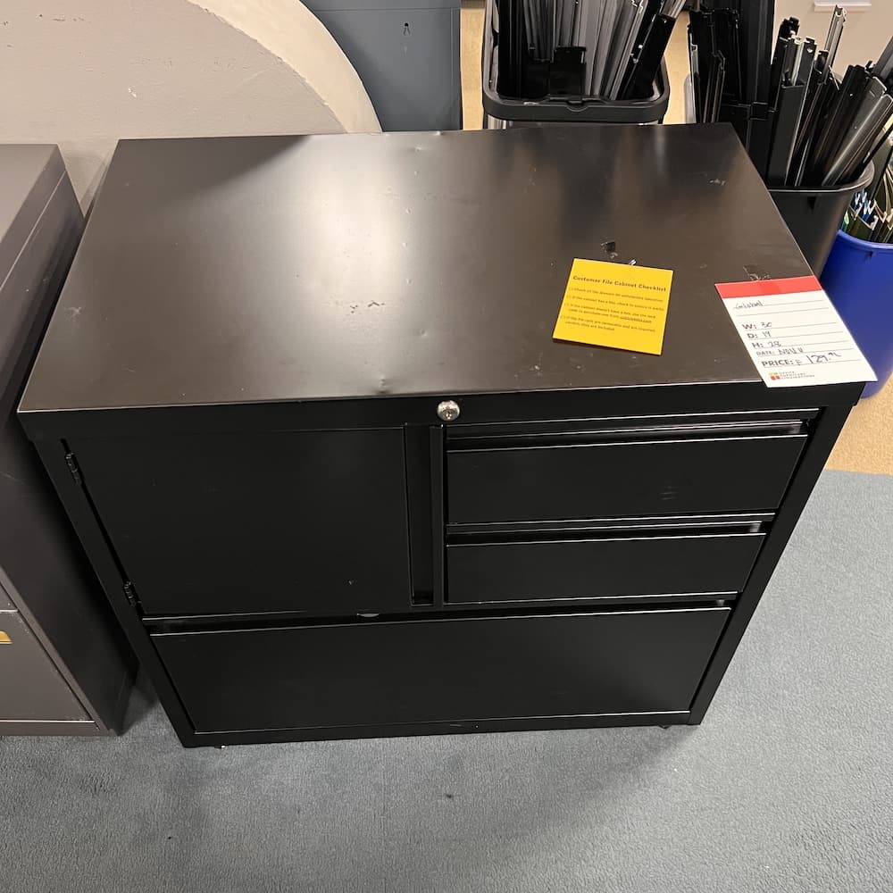 black metal global multi combo file cabinet, used office furniture