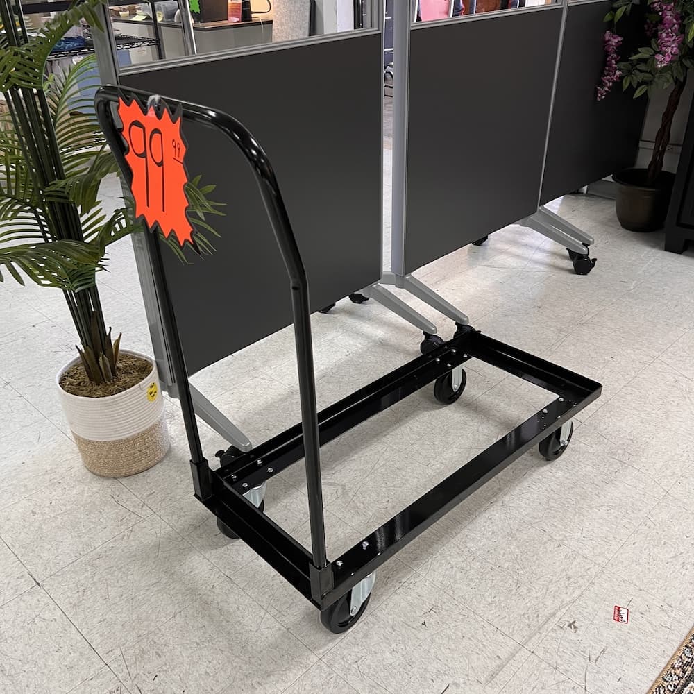 black metal rolling cart for stacking chairs, chair dolly, office furniture