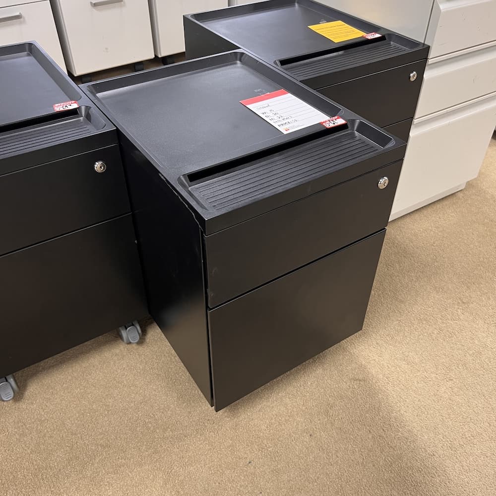black metal box file, rolling vertical file, pedestal for under desk, used office furniture