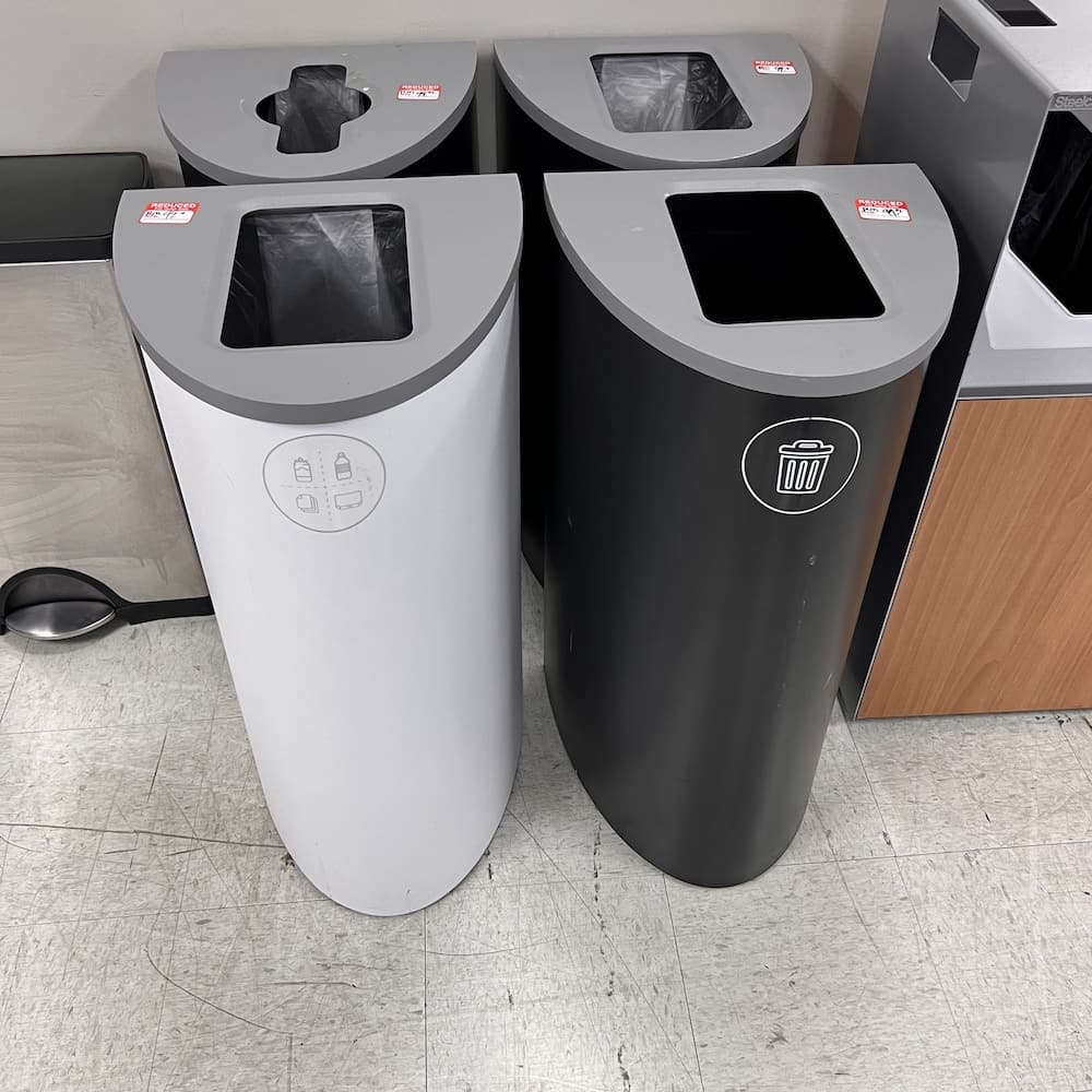 black and white commercial trash bins, spectrum eclipse, used office furniture