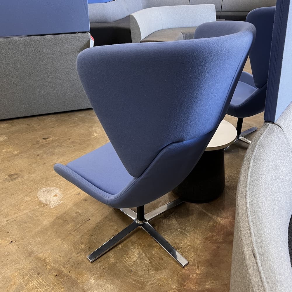 blue avi high back swivel chair, orange box, steelcase, used office furniture, lounge seating