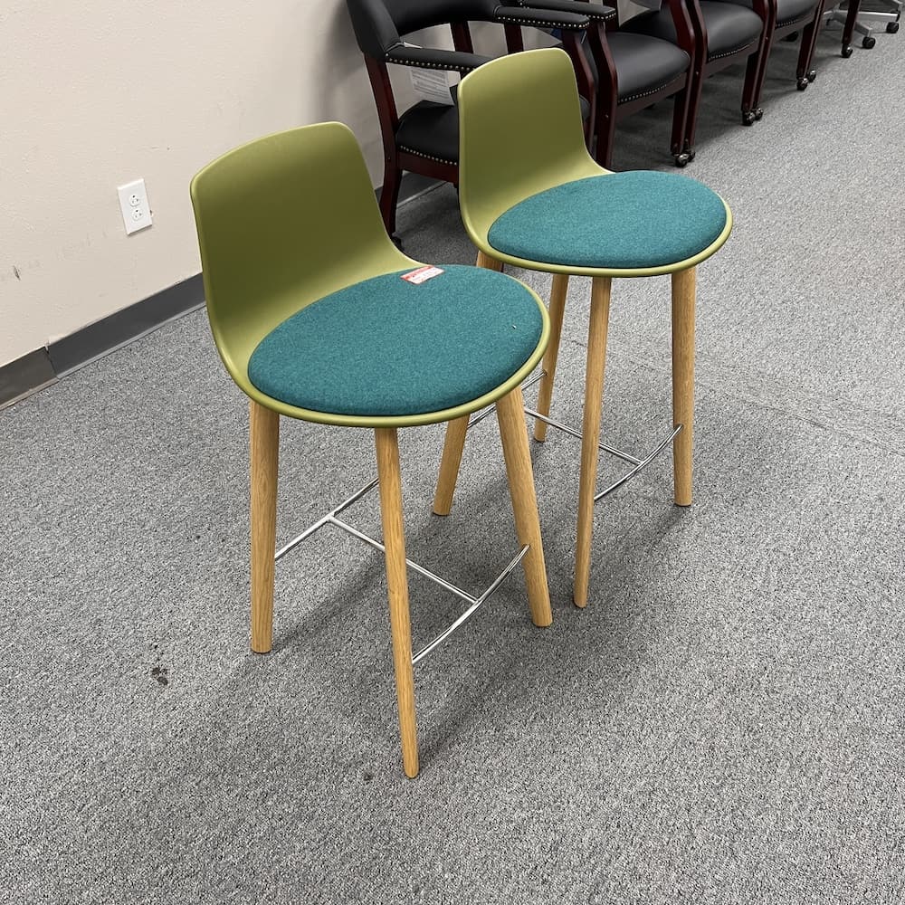 green Enea lotus bar stool, steelcase, used office furniture