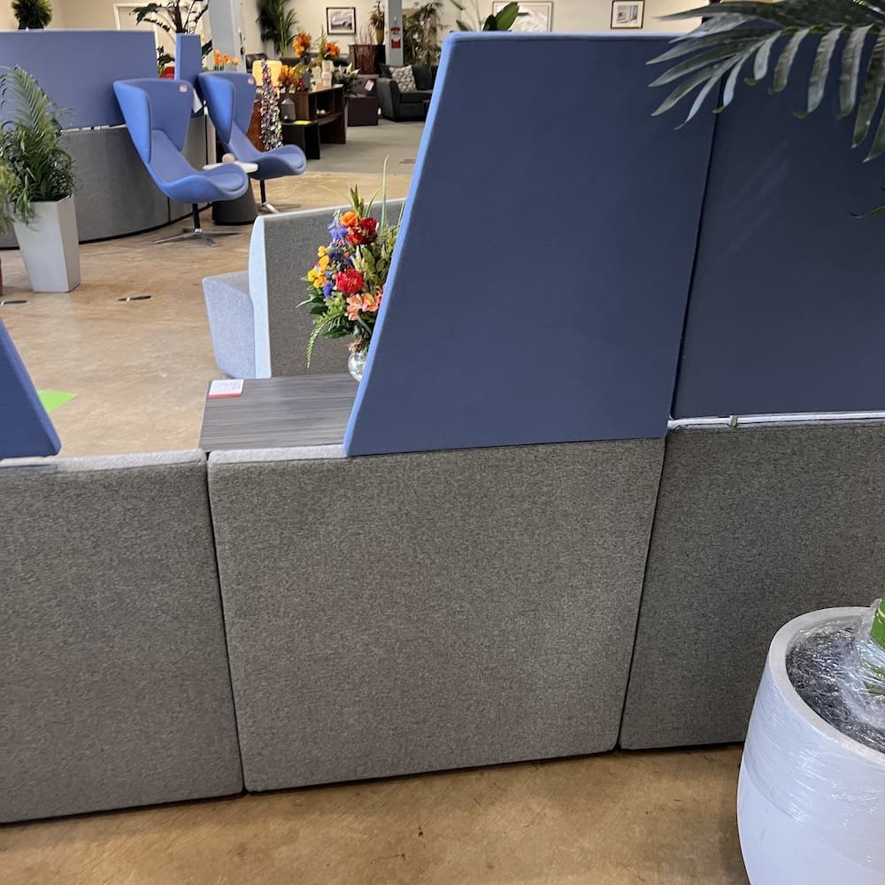 orange box flex seating grey two tone bench commercial lounge collaboration area, use office furniture