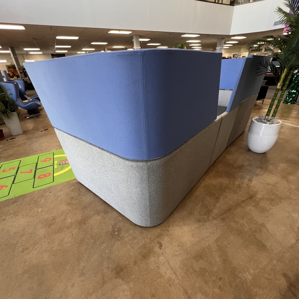 orange box flex seating grey two tone bench commercial lounge collaboration area, use office furniture