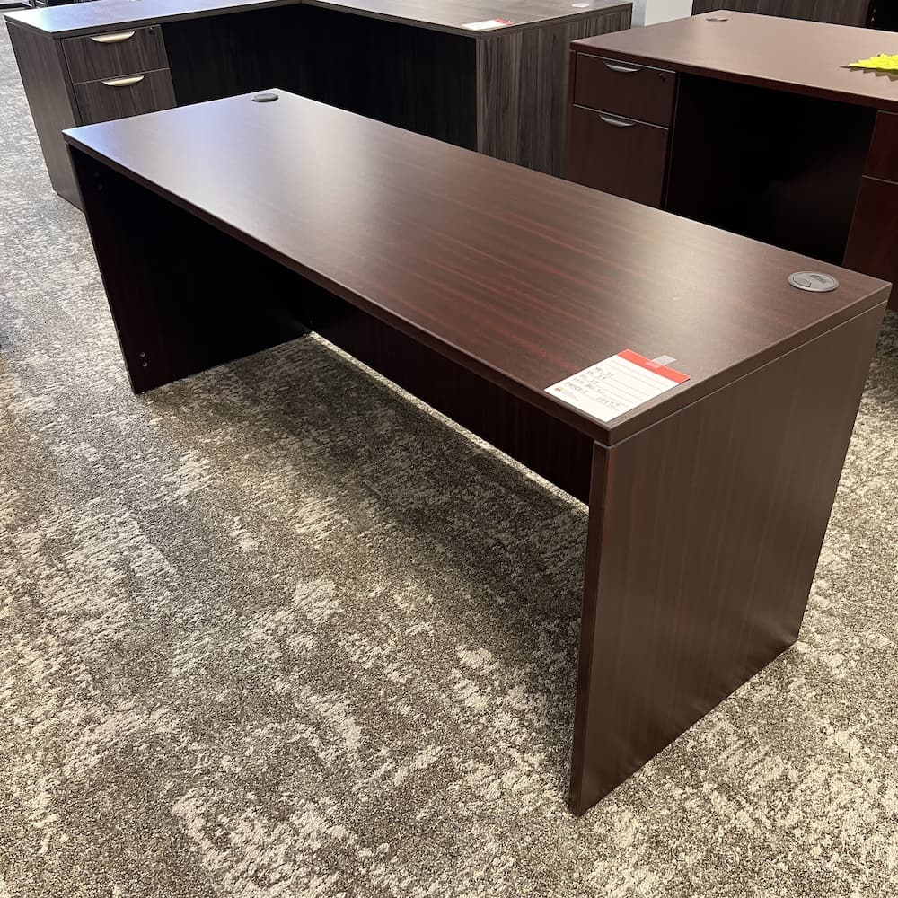 mahogany laminate desk shell credenza 71 x 24, used office furniture