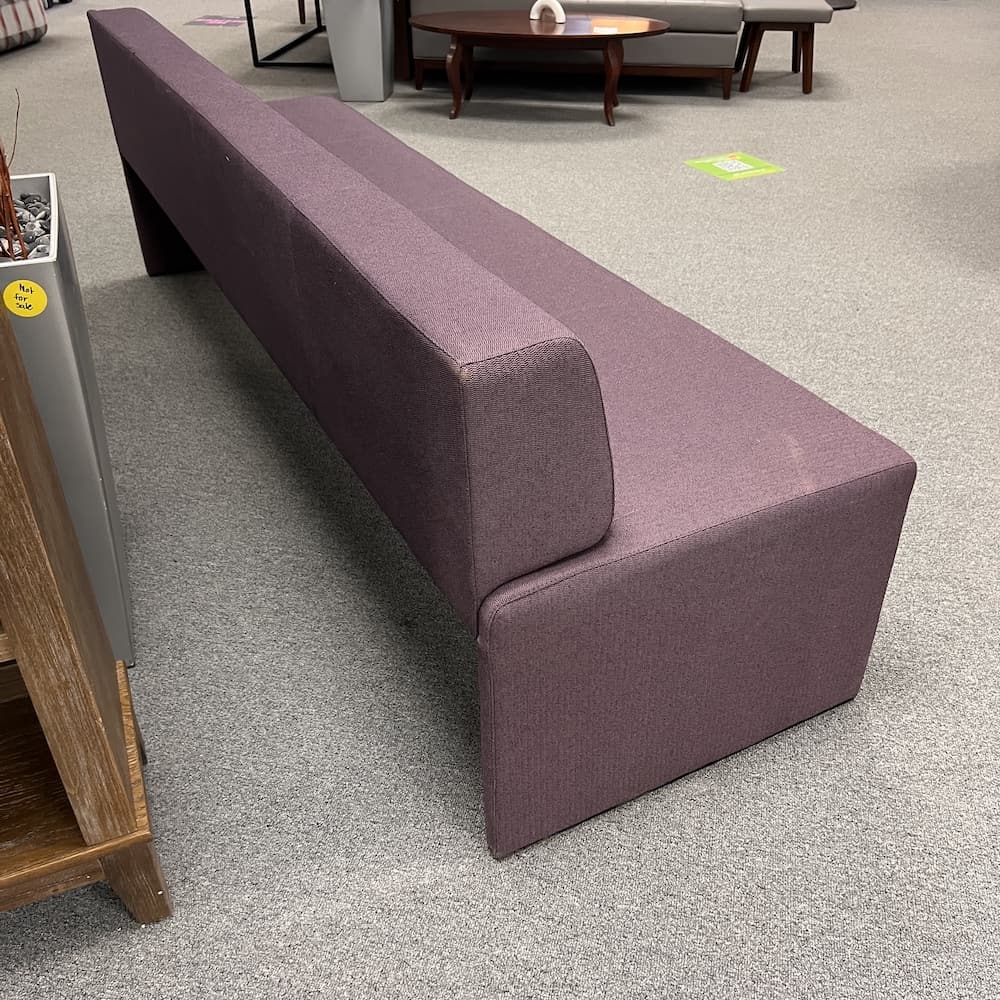 steelcase coalesse bench, purple upholstered seating, sofa couch, commercial lounge, used office furniture