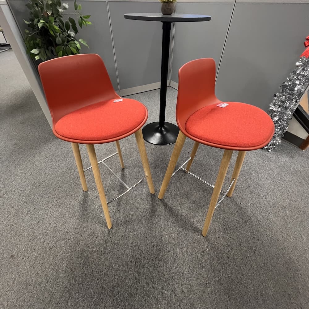 red Enea lotus bar stool, steelcase, used office furniture