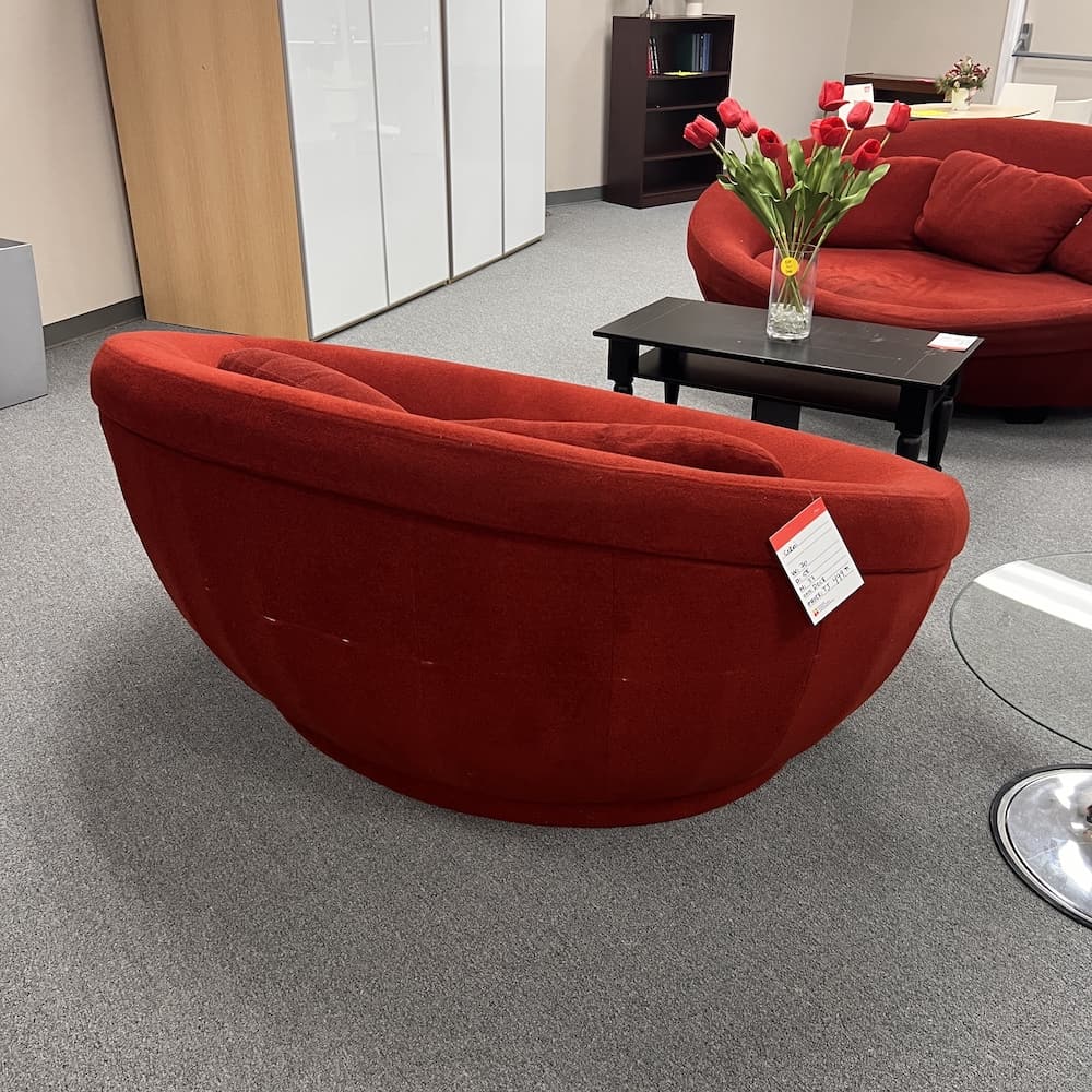 red round upholstered sofa couch Cellini UFO, used furniture