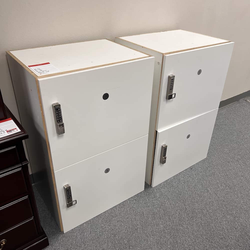 used idealockers lockers laminate digilock sola, white, used furniture