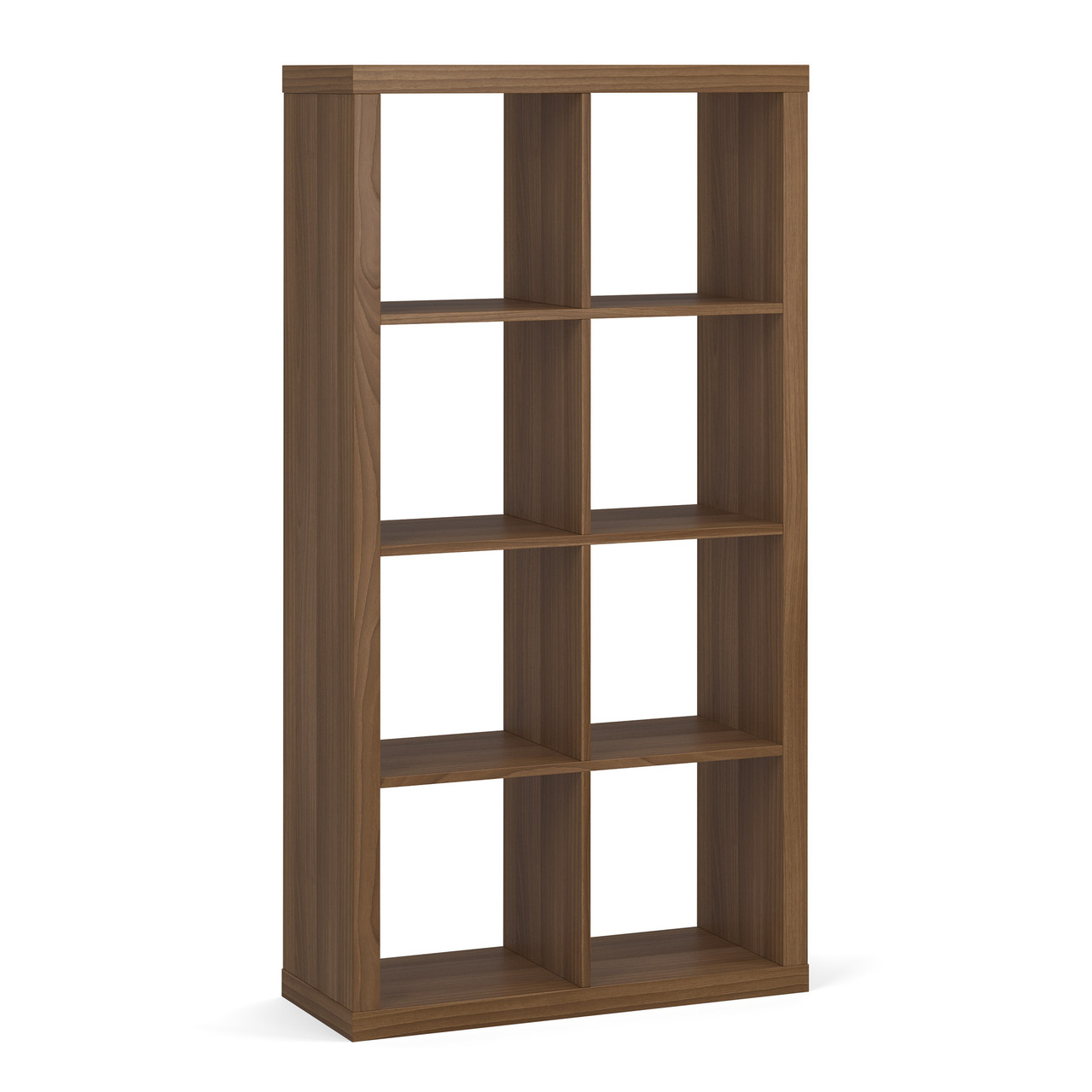 walnut laminate 8 cube cubby, square, performance laminate heavy duty, new office furniture, storage solutions
