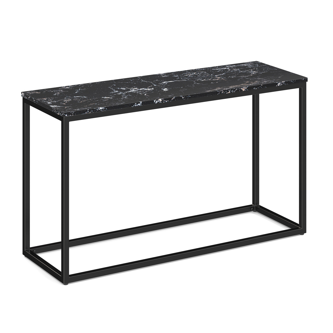 console table black stone with black metal base, new office furniture