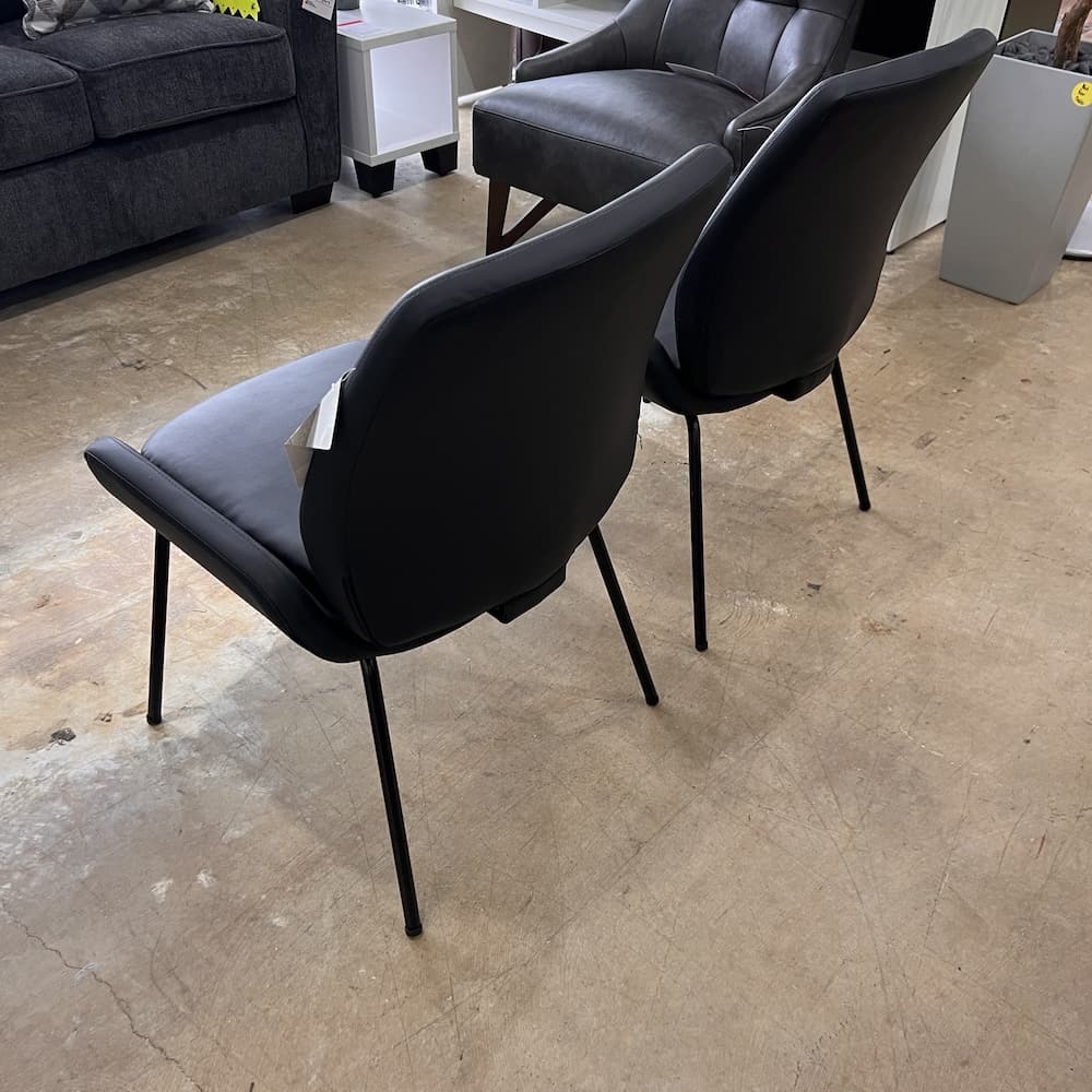 black vinyl side chairs, set of 2, new open box guest chairs, Lorell