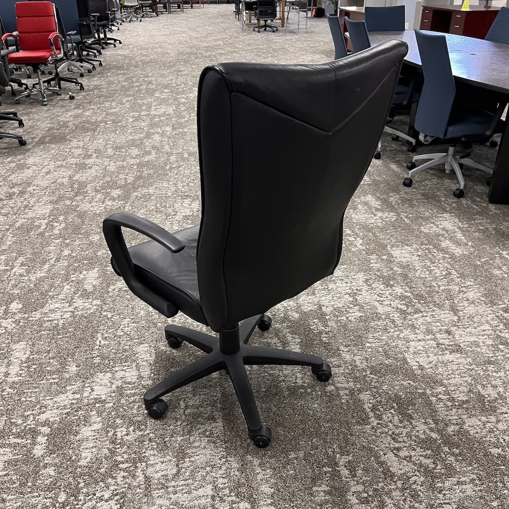 Black leather conference chair, Taylor chairs, used office furniture