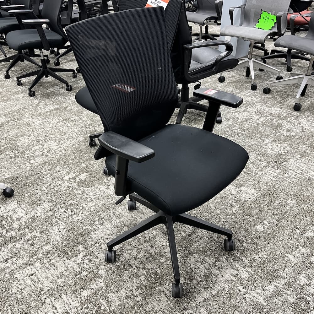 black mesh back task chair "lily" ergonomic economical, used office furniture