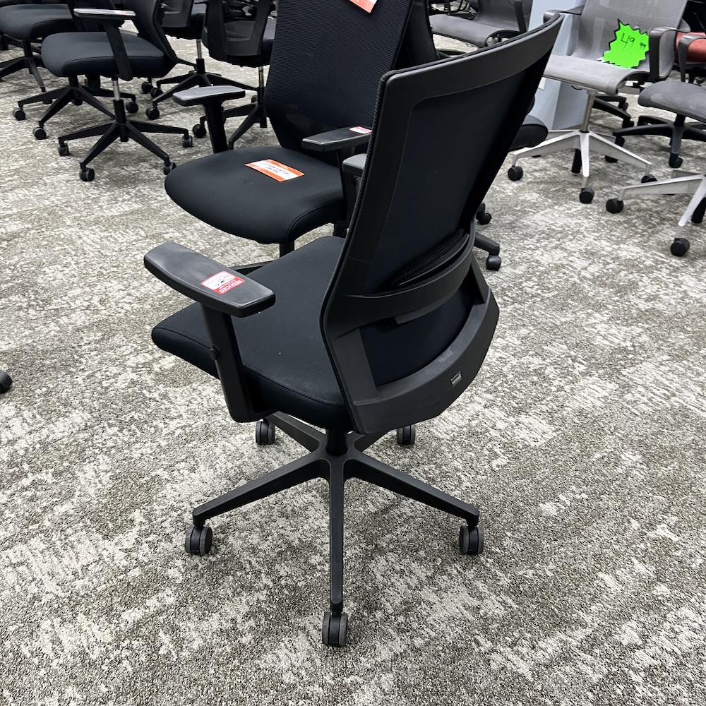 black mesh back task chair "lily" ergonomic economical, used office furniture