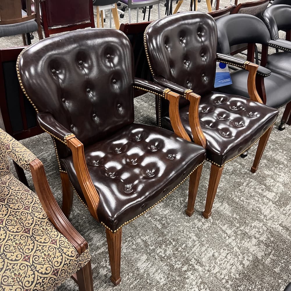 Black CaressoftPlus Modern Side to Dining Chair in Gray Linen, image size:1000x1000