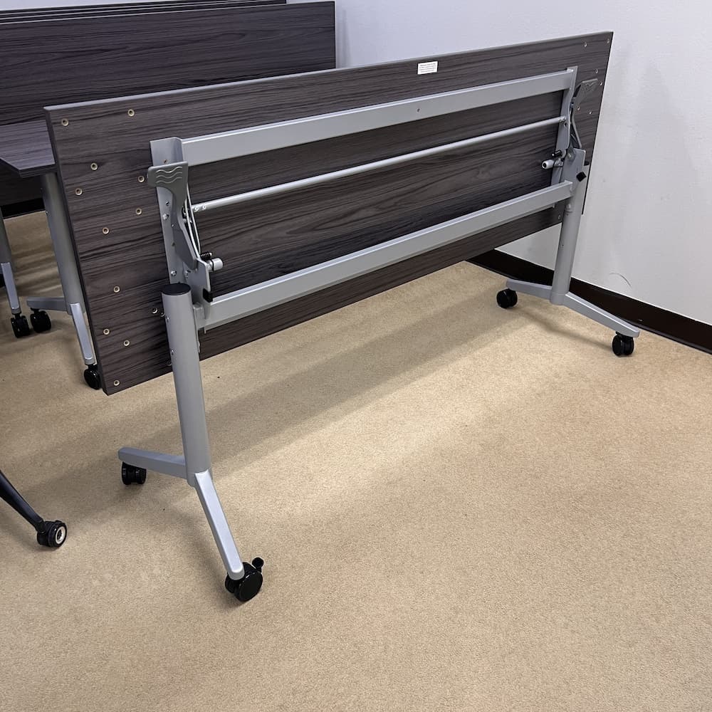coastal grey laminate training table 72x24, roll, flip nest, open box new, office furniture