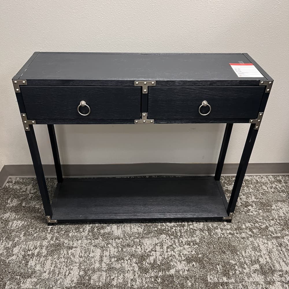 dark grey hallway table, console, two drawer, used home furniture