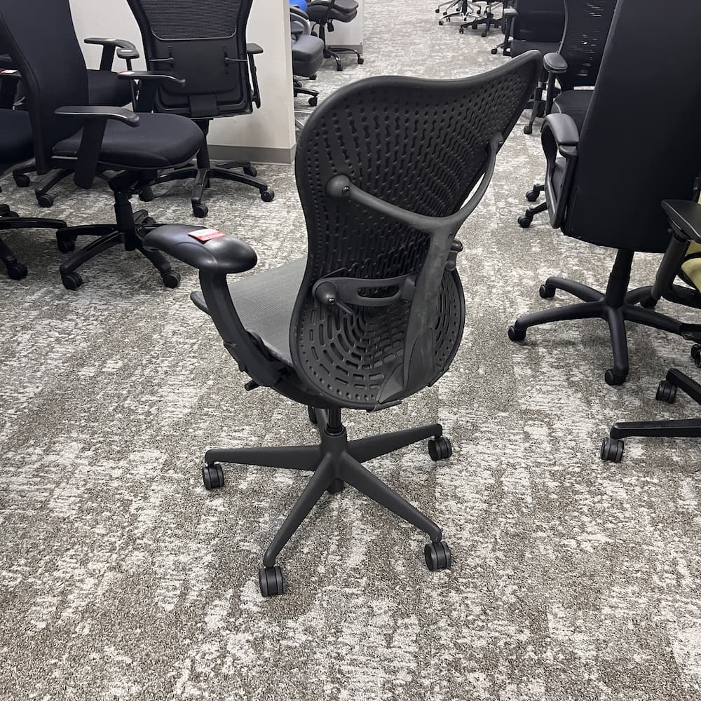 grey mesh mesh Herman Miller Mirra task chair, version 1, used office furniture