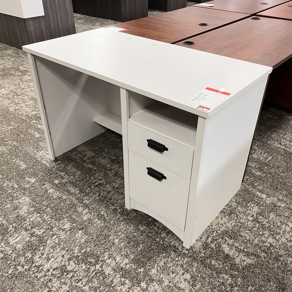 light grey desk, small, 46" x 24", used office furniture