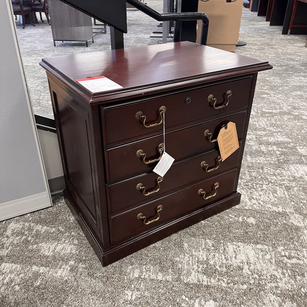 traditional mahogany veneer wood 2 drawer lateral file cabinet, Martin furniture