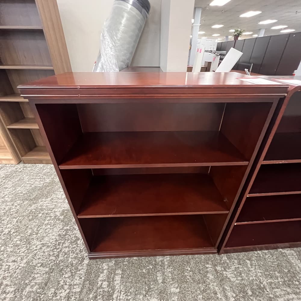 mahogany veneer bookcase 48 tall, used office furniture