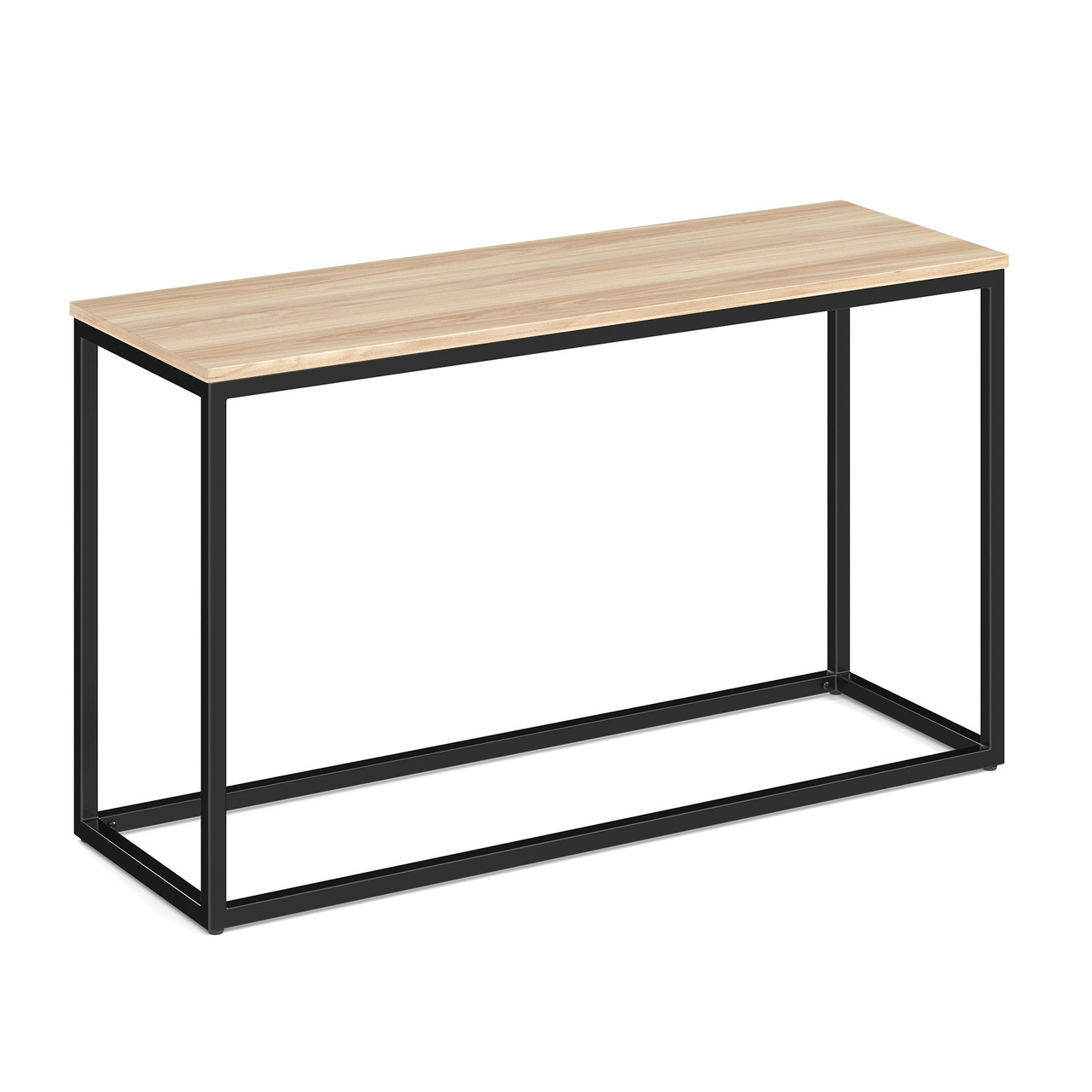 american elm console table laminate with black metal base, new office furniture