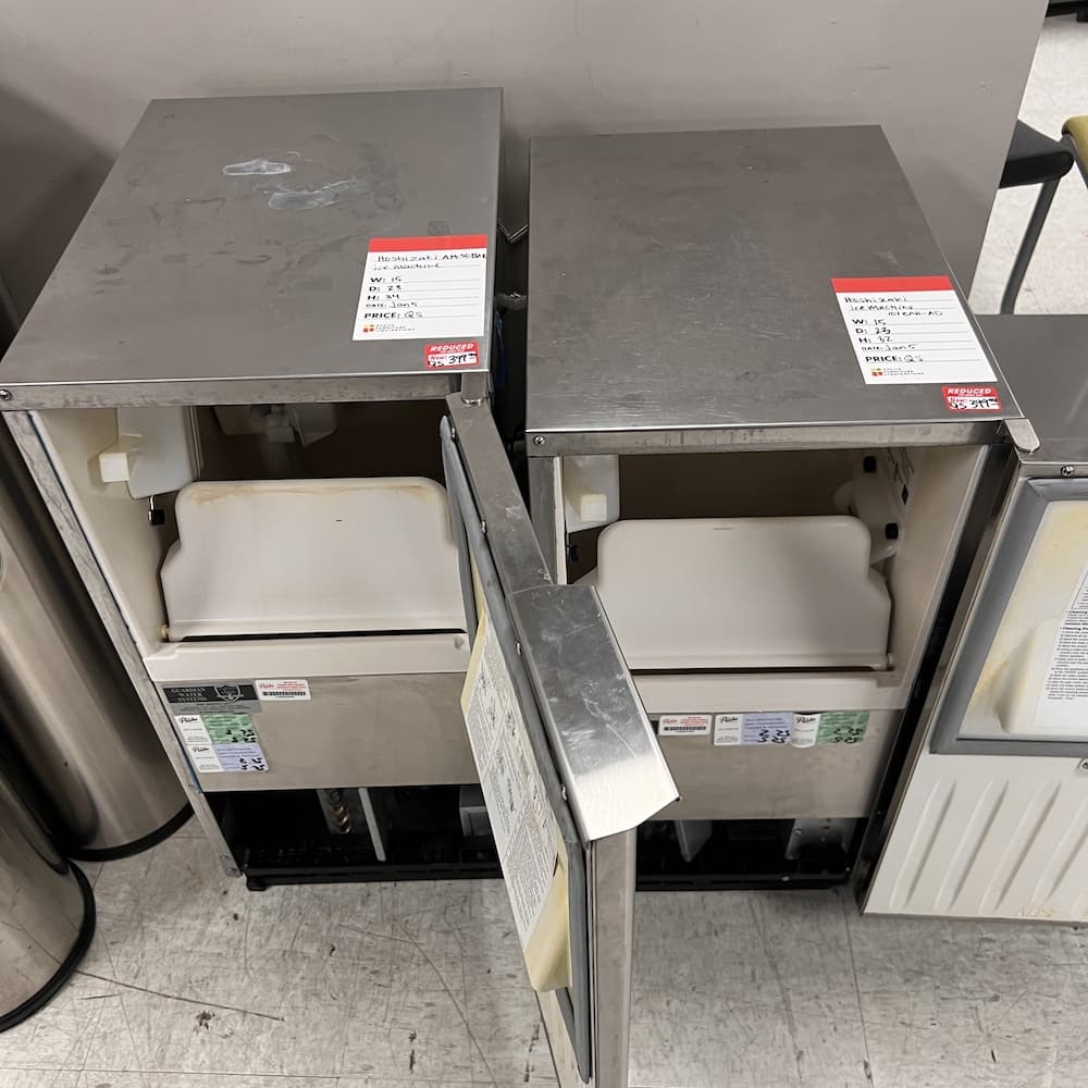 Hoshizaki stainless steel ice machine, used appliances, under cabinet am-50-BAE-01