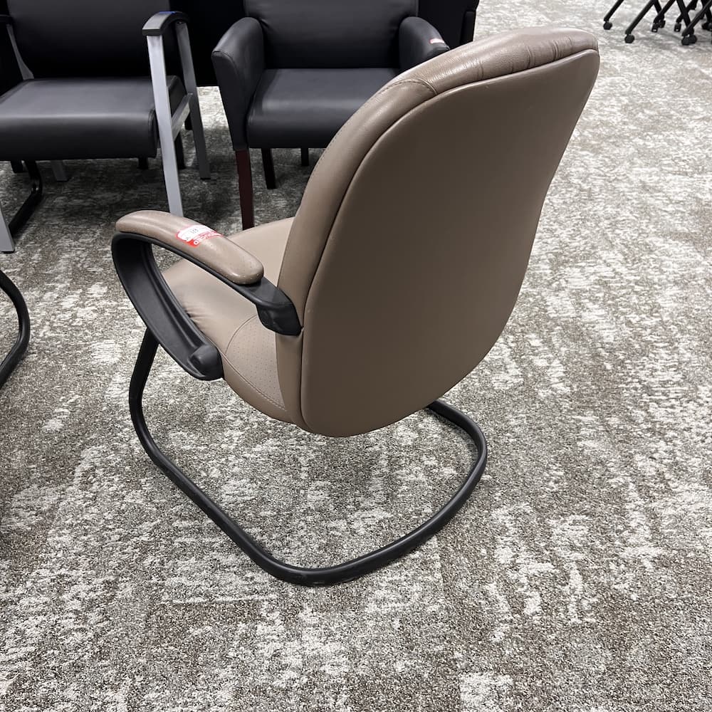 tan leather guest chair global tamiri, used office furniture