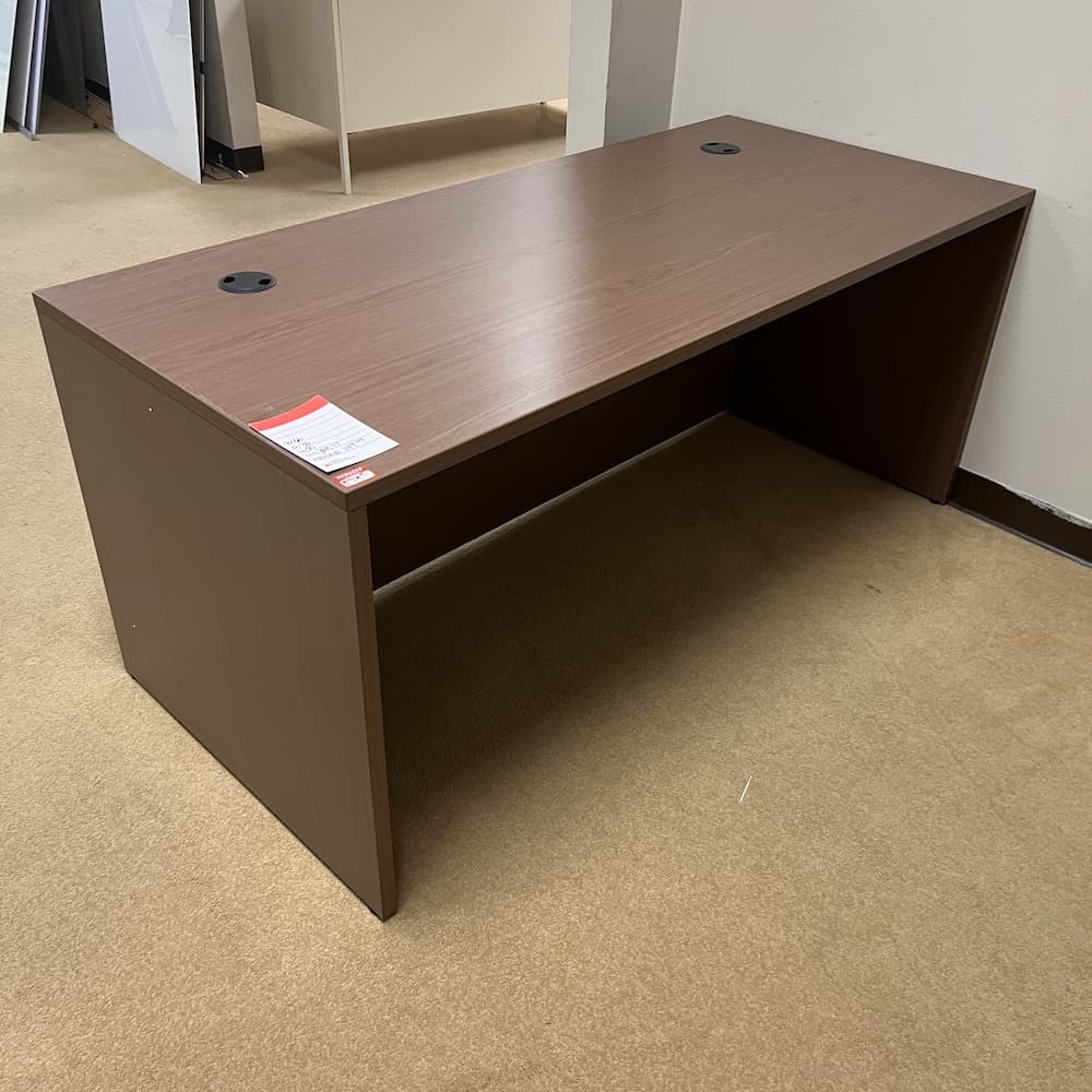 hon walnut laminate desk shell, used office furniture