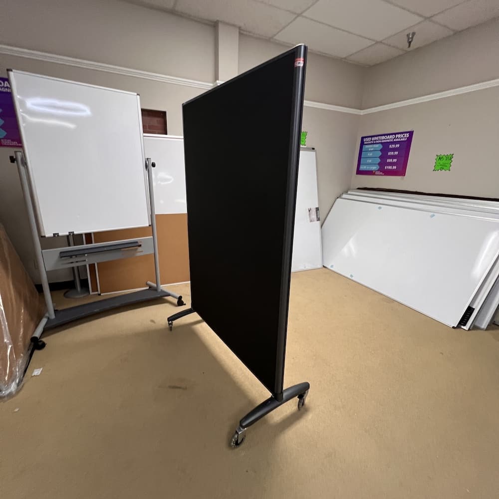 quartet motion dry erase board, rolling room divider, used office furniture