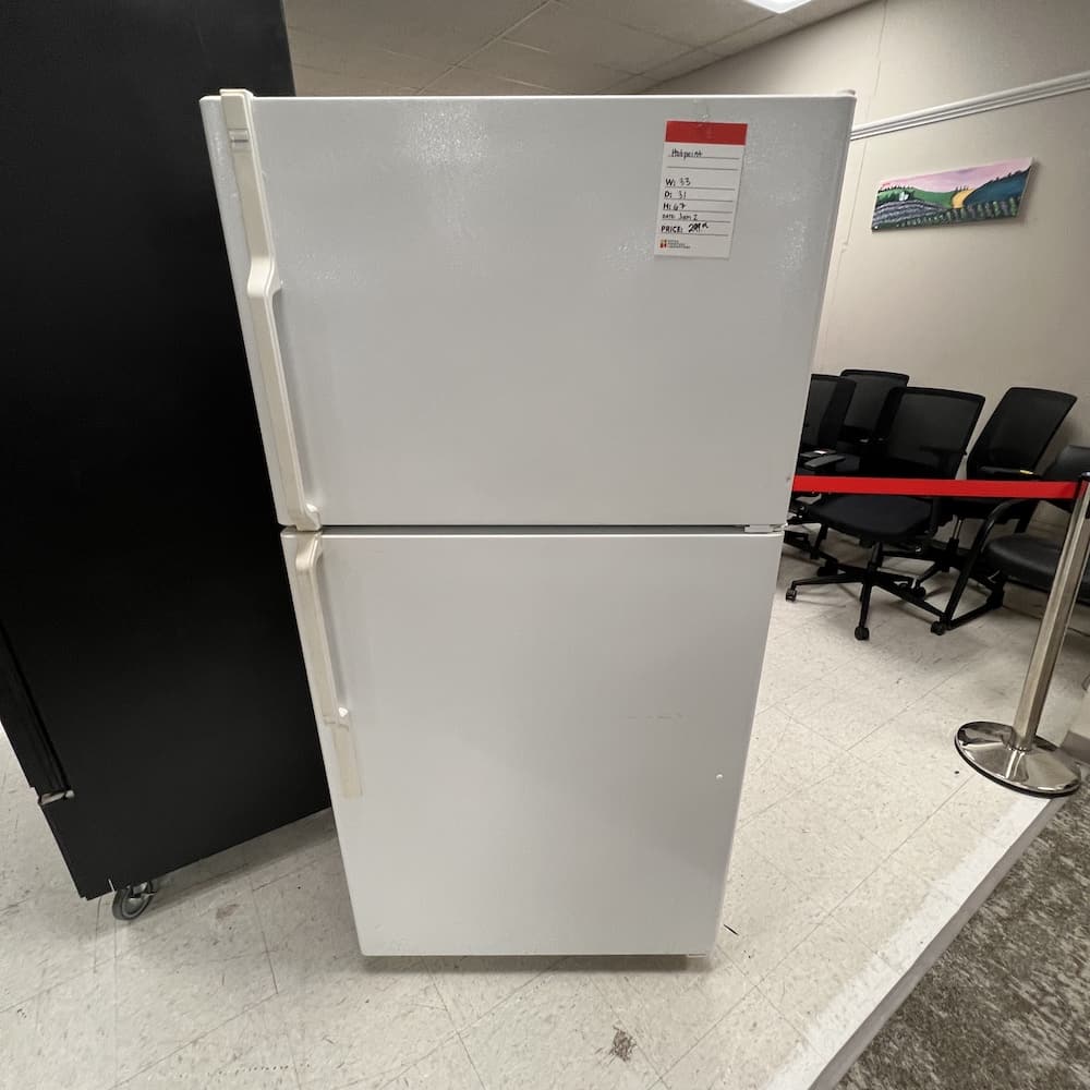 white freezer top refrigerator, hotpoint, used appliances