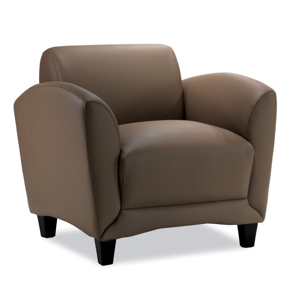 brown top grain leather modern club chair, reception lounge areas, new office furniture