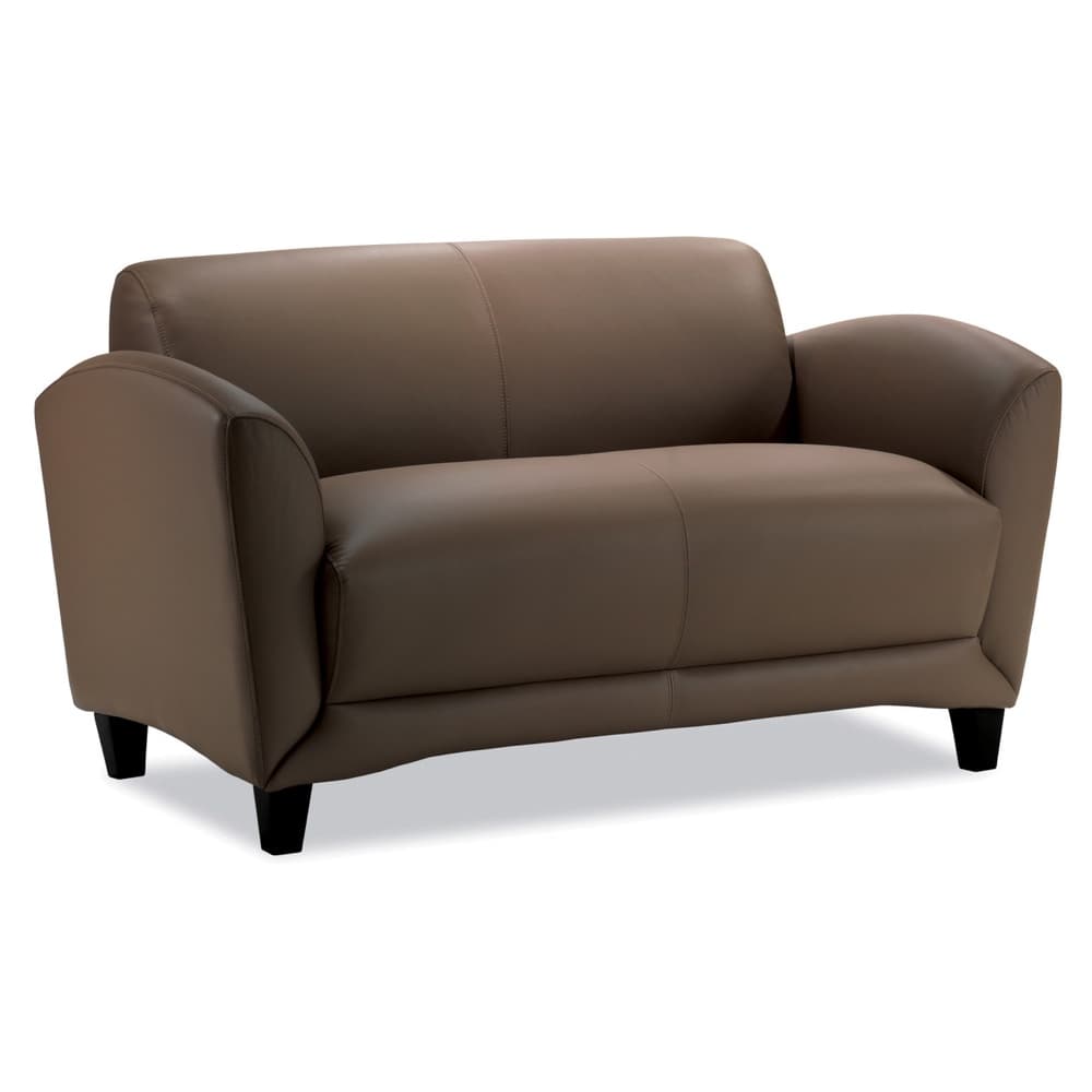 brown top grain leather modern sofa couch, reception lounge areas, new office furniture