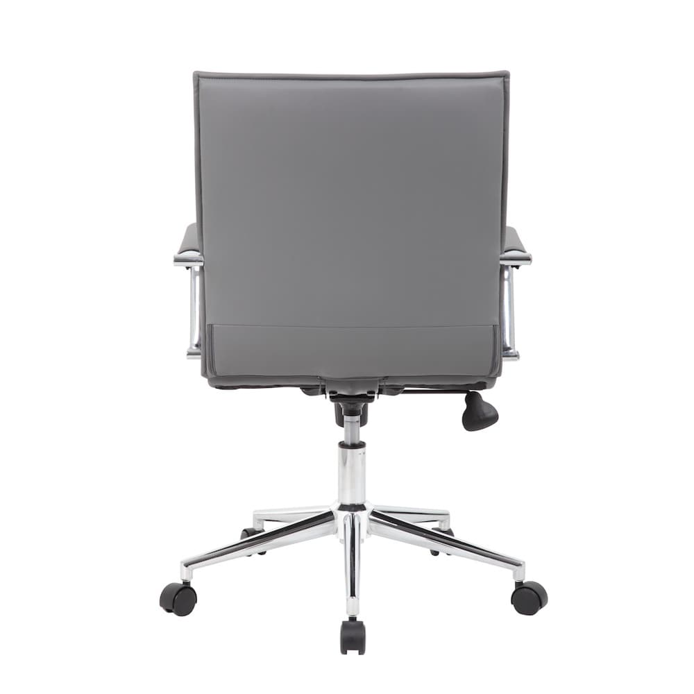 new quasar conference chair, MCM inspired ribbed back with chrome silver accents, office furniture, commercial furniture