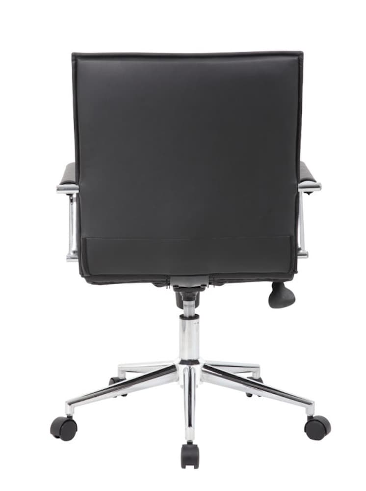 new quasar conference chair, MCM inspired ribbed back with chrome silver accents, office furniture, commercial furniture
